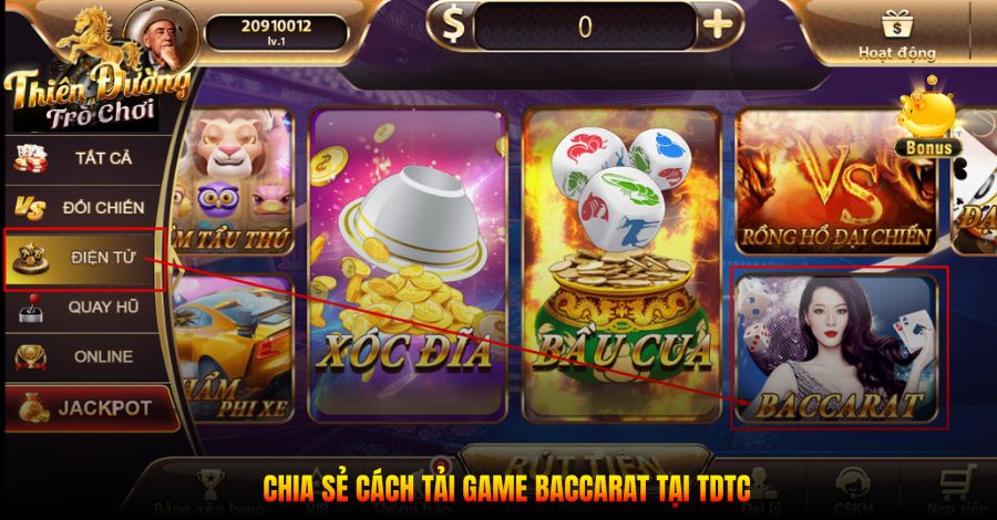 Chia sẻ cách tải game Baccarat tại TDTC